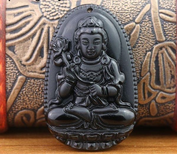 mặt phật đại thế chí bồ tát đá mã não đen độ tuổi ngọ M05