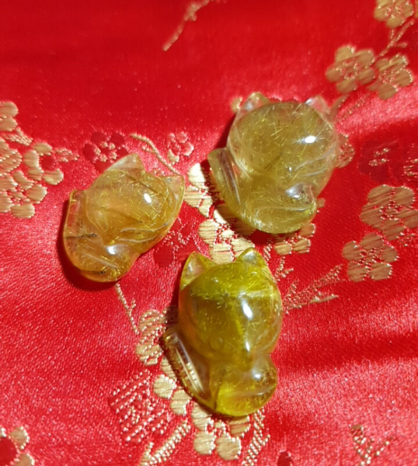 Mặt dây chuyền thạch anh tóc vàng hồ ly M106