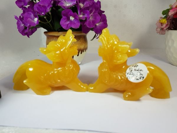 Cặp tỳ hưu đá mã não vàng lớn M59