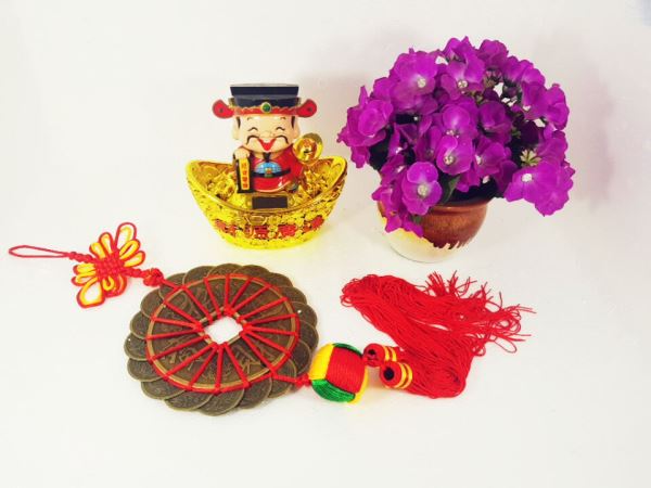 Dây Đồng tiền hoa mai tứ linh bát quái M120