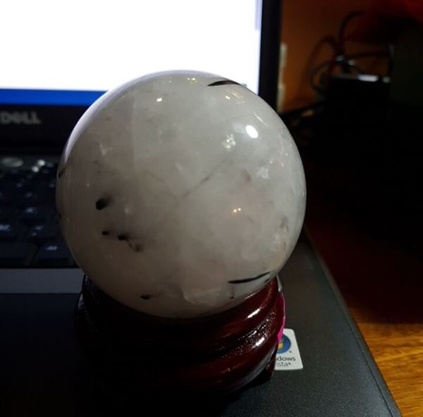 Quả cầu thạch anh tóc đen M36